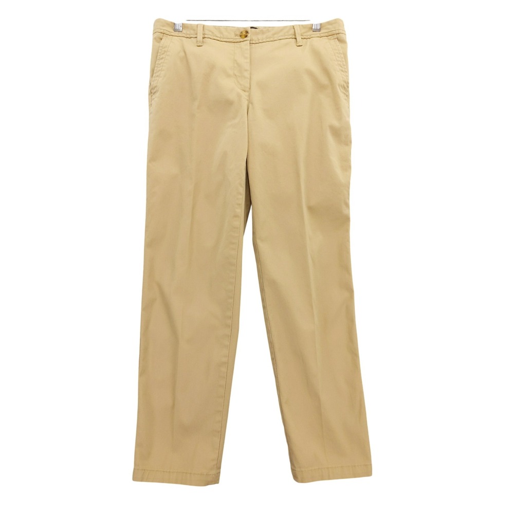 Talbots Relaxed Chino Pants Sz 4 Women's Khaki‎ Cotton Blend Straight Leg Casual